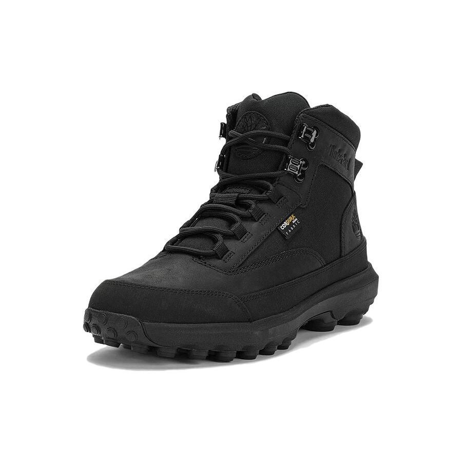 Timberland Euro Hiker Comfortable Versatile Shock Absorbing Slip Resistant Durable Mid Top Outdoor Functional Shoes Men Shoes Black A5X75