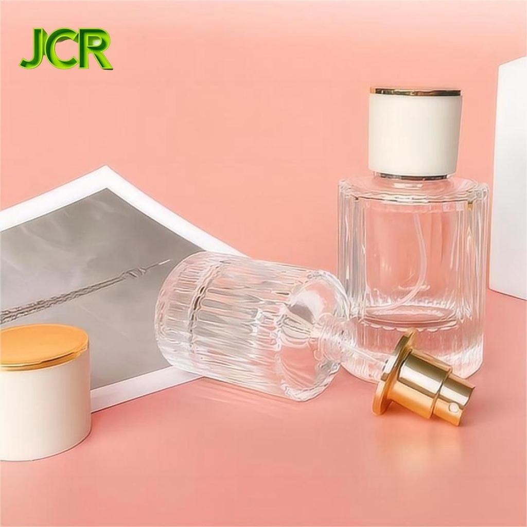 50ml Screw-Top Perfume Refill Bottle, 100ml Black Vertical Stripe Spray Bottle, Cosmetic Glass Empty Bottle in Stock