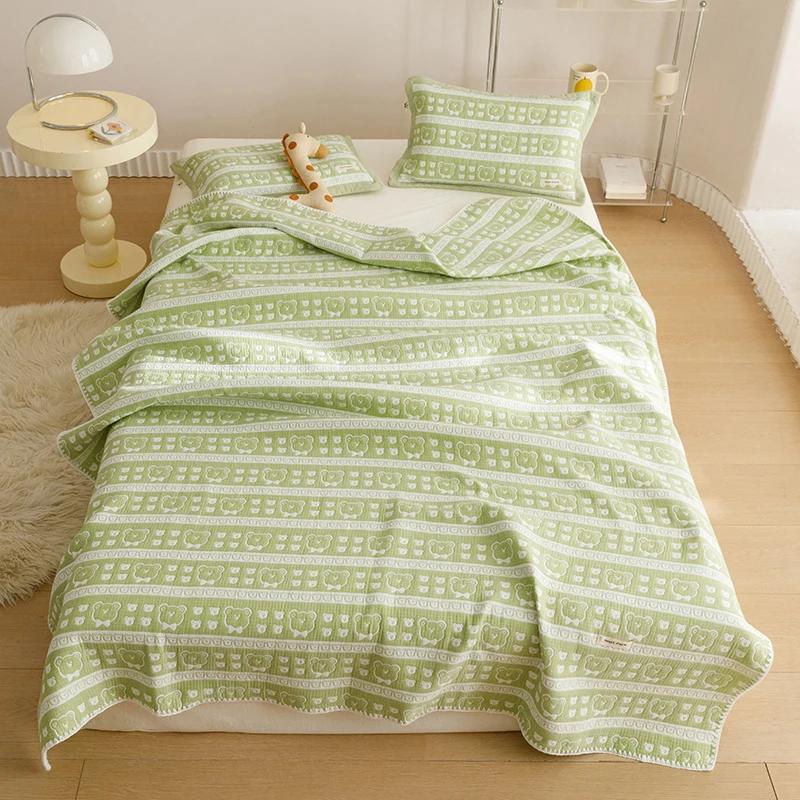 Pure Cotton Three-layer Yarn Fabric Children Summer Blanket Soft Skin Friendly Child Quilt Air Conditioner Comforter Adult Kid