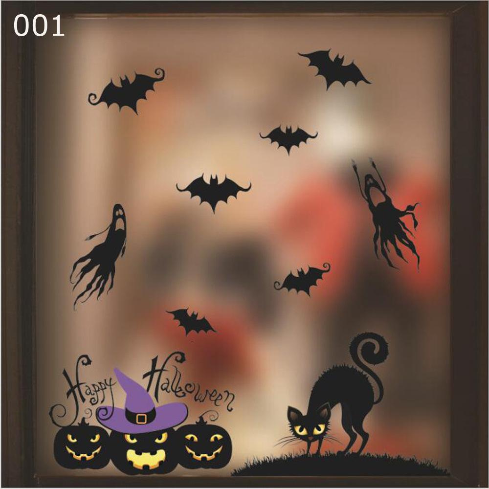 Halloween Hotel Shopping Mall School Classroom Window Sticker Pumpkin Skeleton Wizard Bat And Other Glass Stickers Wall Stickers