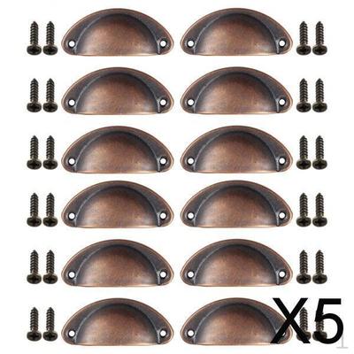 5x 12 Pulls Cup Pull Handles Knobs Shell Ear-Like Handle for Cabinet Dresser Drawer Bin (with