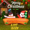 5.91FT Christmas Inflatable Toy Santa Snowman Decorations Xmas Decor for Yard Lawn Home Party Supplies Gift with LED Lights