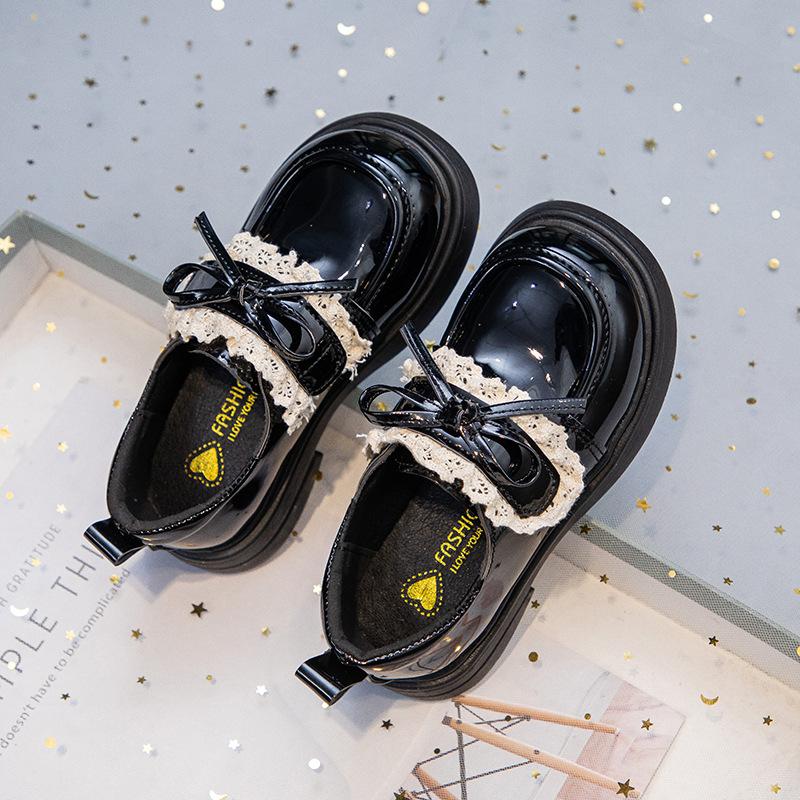 Autumn New Fashion Bow Girls Soft Sole Performance Leather Shoes