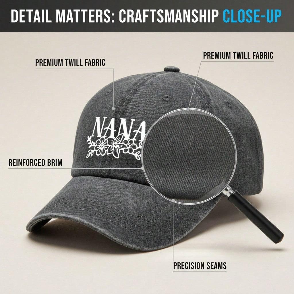 Nana Baseball Cap - Letter "NANA" Print Adjustable Breathable Casual Outdoor Sports Hat For Grandma Gift