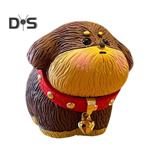 

Мини-скульптура щенка, мультяшная собака из смолы, украшение для стола, миниатюрная фигурка щенка для домашнего офиса, книжной полки, украшения гостиной темно-коричневого