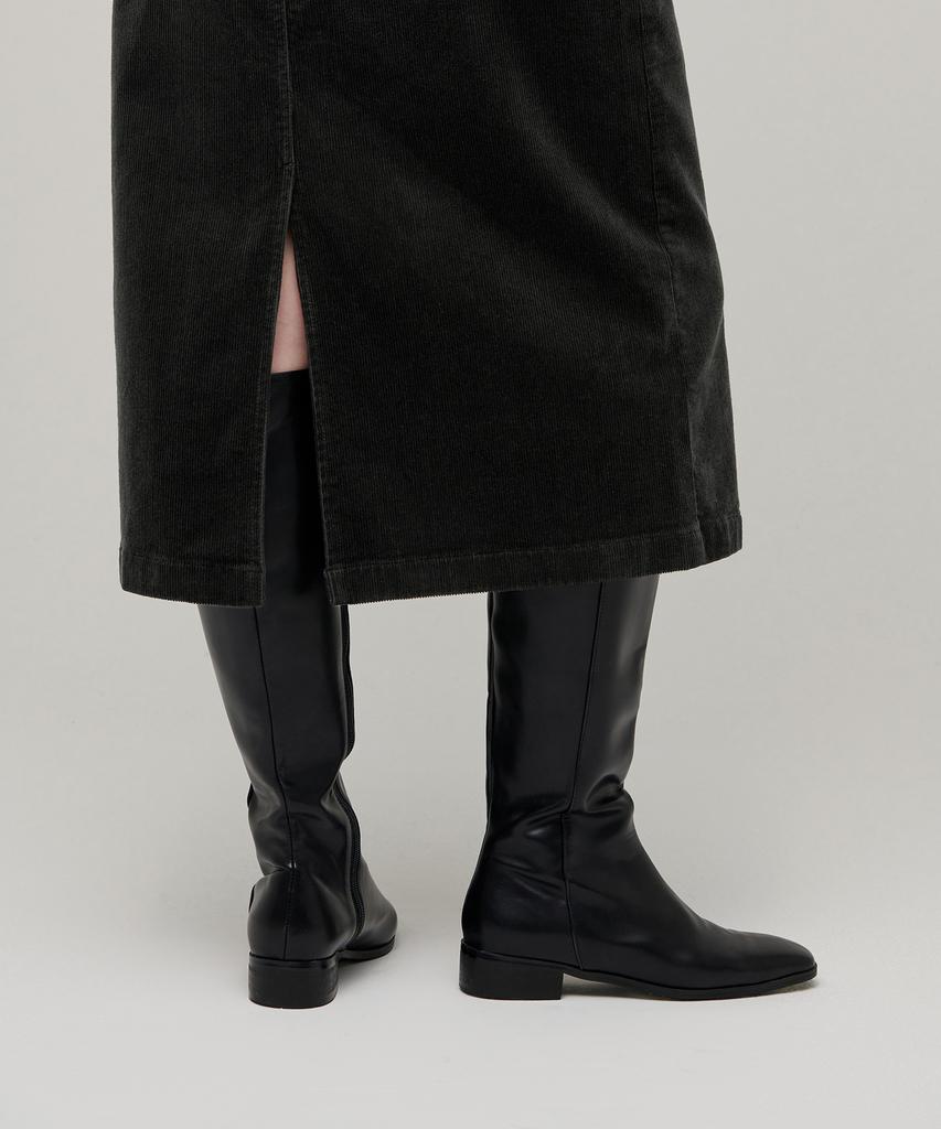 Musinsa Standard Woman Women'S Corduroy Midi Skirt [Dark Gray]