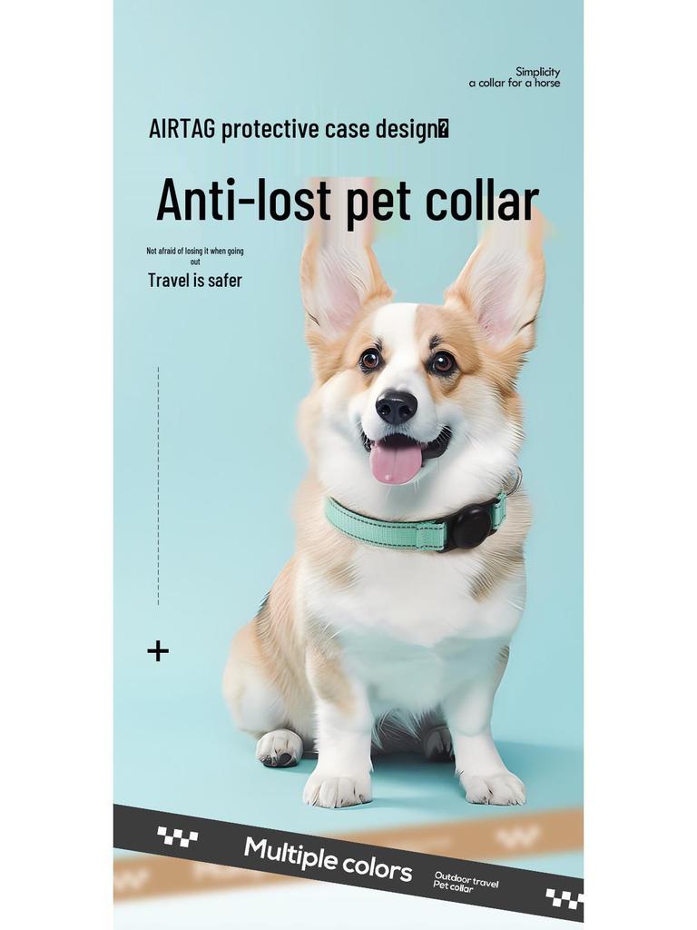 Pet Collar GPS Tracker with Airtag Protective Case for iOS & Android