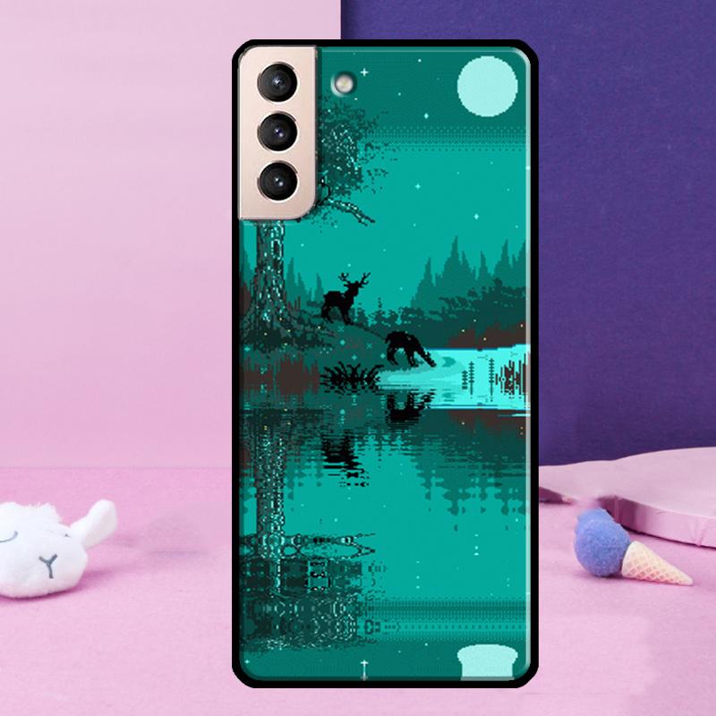 Art Pixel Aesthetic Phone Case For Samsung Galaxy S25 Ultra S23 S20 S21 S22 S24 FE S9 S10 Plus S24 Ultra Cover