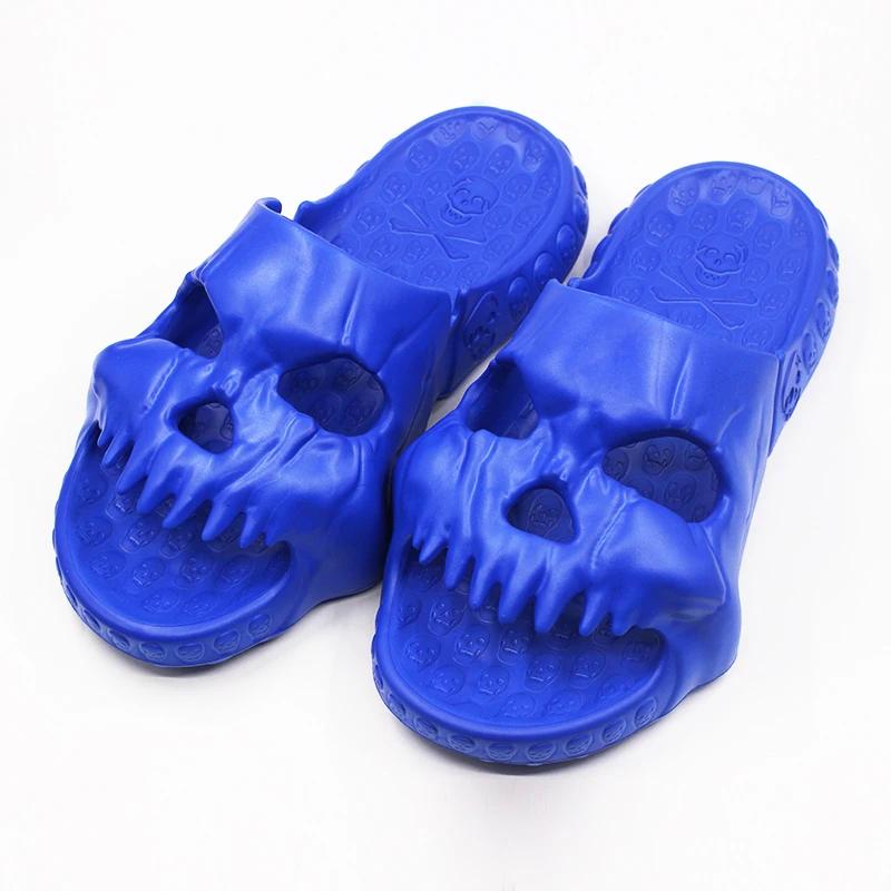 Fashion New Personalized Skull Design Slippers for Men 2025 Summer Fun Novelty Slides Thick Sole Platform Beach Non-slip Women Sandals
