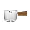 Small Milk Jug with Wooden Handle - Espresso Measuring Cup for Home