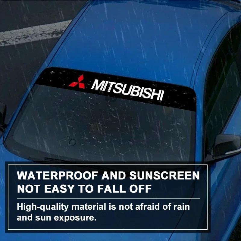 Easy Install Car Front Window Decoration Sticker Compatible Mitsubishi Motors Metal Label Sticker Label Emblem Chrome Pajero ASX