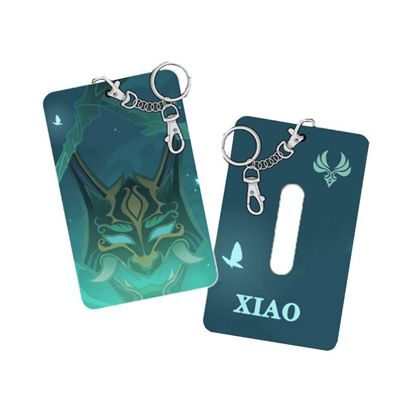Genshin Impact Card Holder Keychain Pendant With Vibrant Klee Mona Hutao Xiao Ganyu Sayu Ning Design