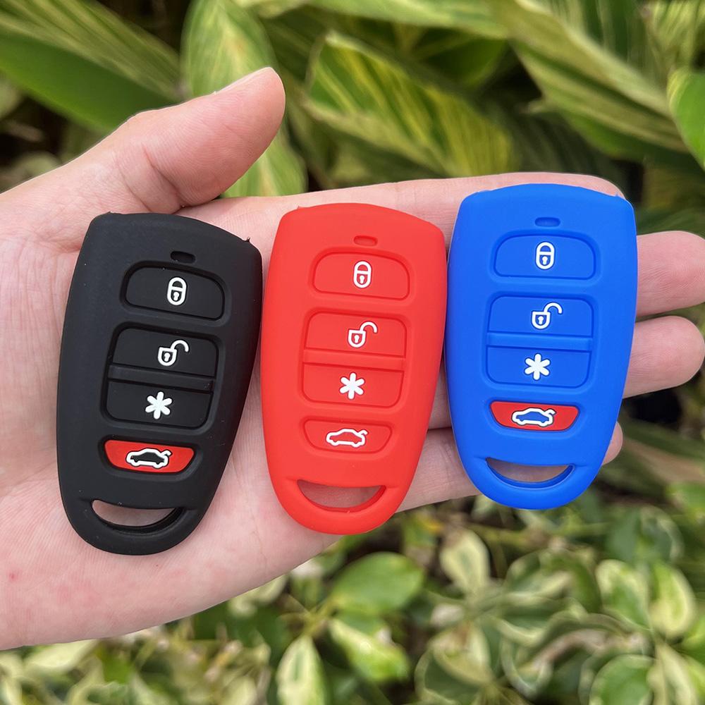 Silicone Car Key Case Cover For Hyundai Tucson Accent For Kia Sedona Mini Van Sorento Carens Sonata 5 Buttons Key Shell Holder