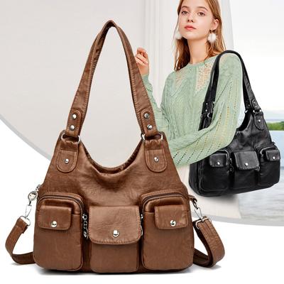Damen Schultertasche Umhängetasche aus weichem Leder große Kapazität Luxustaschen