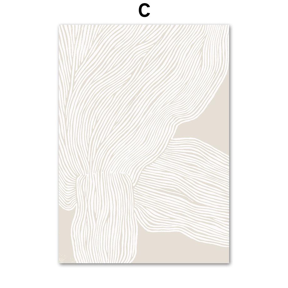 Moon Tree Leaf Geometric Curve Line Botanical Modern Posters And Prints Wall Art Canvas Painting Decor Pictures For Living Room