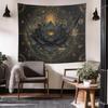Black Gold Star Array Lotus Tapestry Background Cloth Zen Dark Bedroom Living Room Decoration Room Decoration