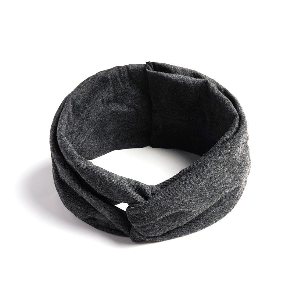 Breites gekreuztes Stirnband, einfarbiges Stretch-Sport-Yoga-Stirnband für Damen