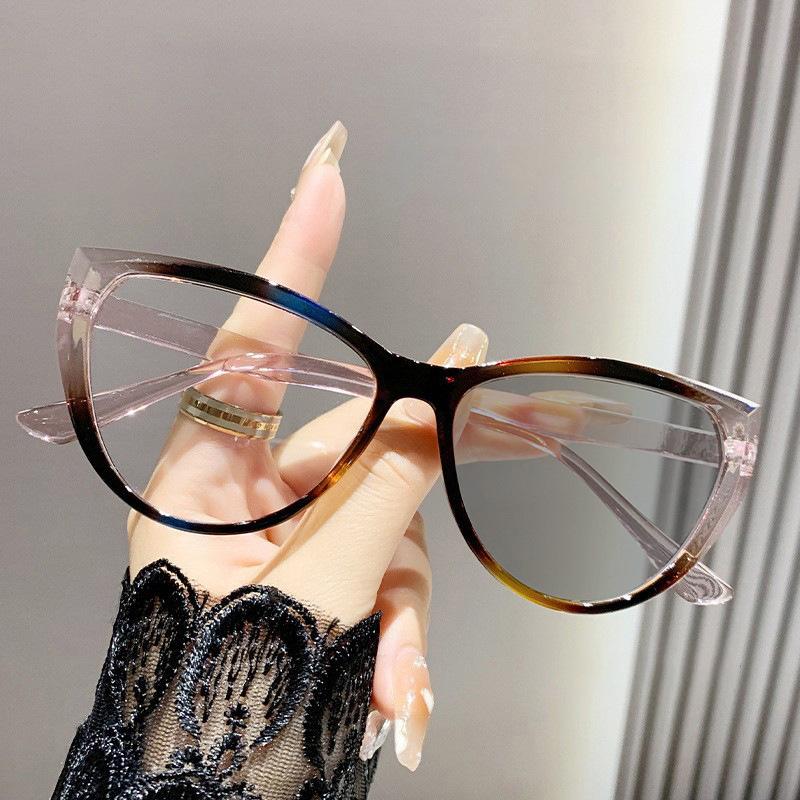 Óculos Vintage de Alta Definição Olho de Gato Anti Luz Azul 0 Grau Ultraleve Lentes Plano Óculos