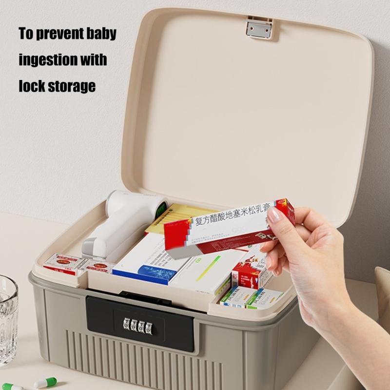 Multipurpose Locking Storage Box with Removable Tray for Home School and Office Privacy Protective Organization
