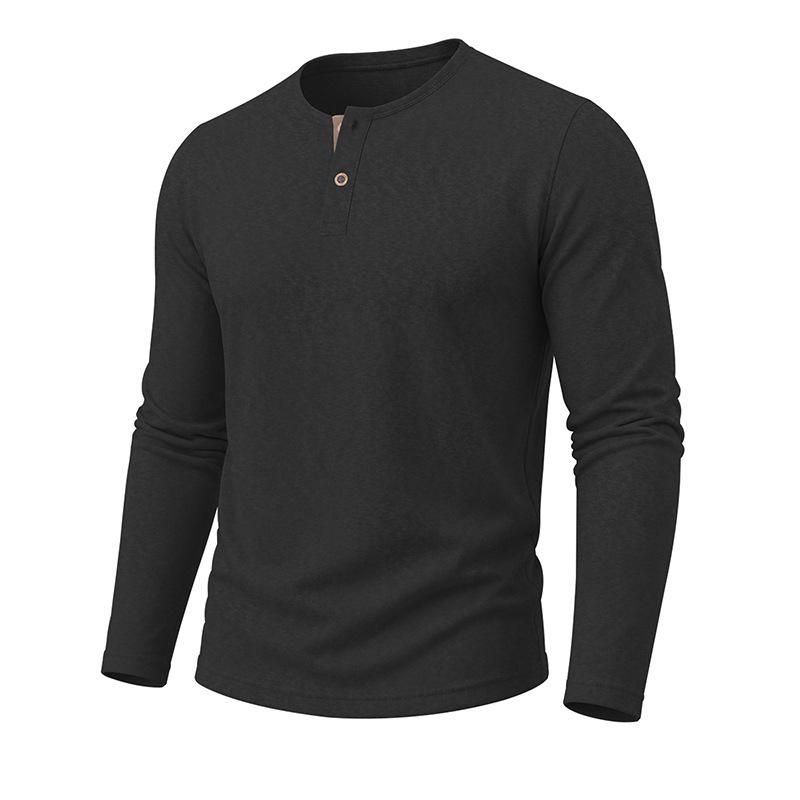 Men Long Sleeve Henley Shirt Casual Buttoned Base Layer Top Lightweight Comfortable Fit Soft Fabric