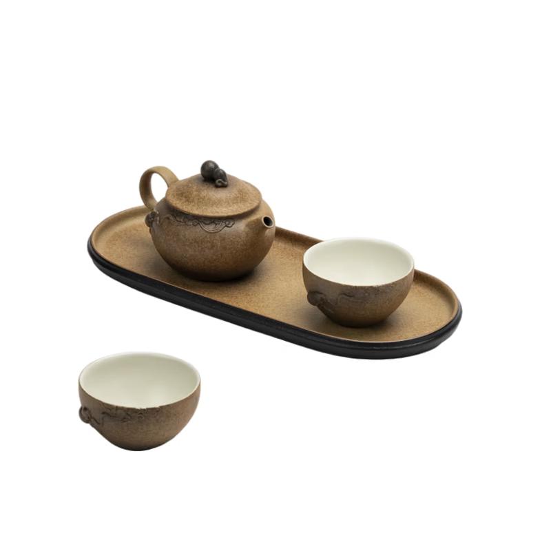 Wanqiantang High-End Ceramic Kung Fu Tea Set with Tea Tray