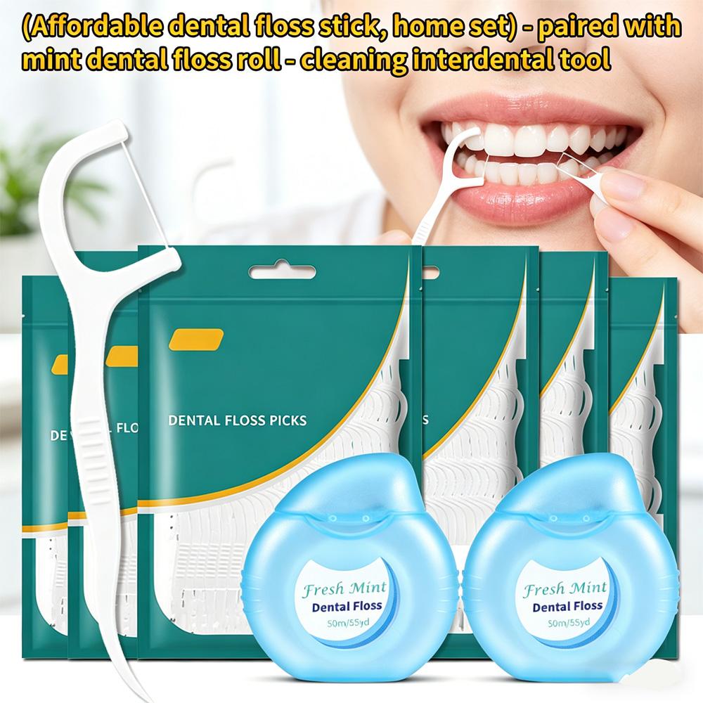(Affordable and Smooth Floss Stick) Home Set, Convenient To Install, High Tensile and Non Breakable Dental Floss and Floss Stick