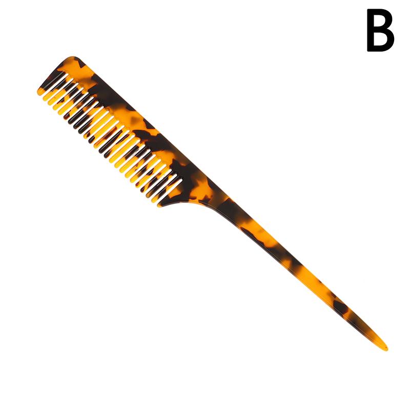 High Quality Acetate Korean Style Simple Marble Texture Long Handle Pointed Tail Comb Anti-Static Hairdressing Comb