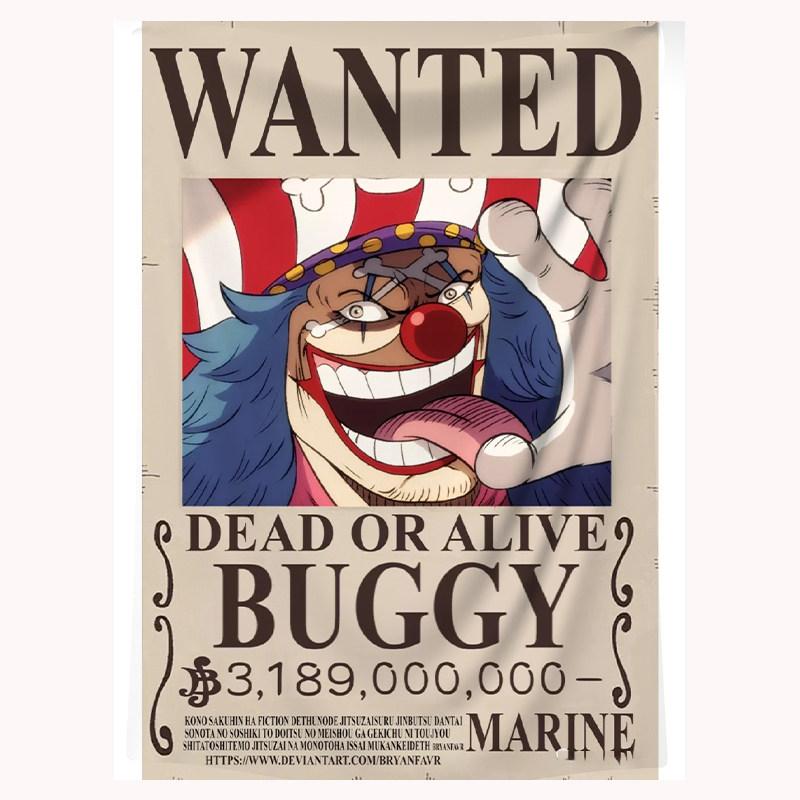 One Piece Wanted Poster Tapestry, Luffy Zoro Ace Nami Katakuri Anime Wall Hanging 40X60CM