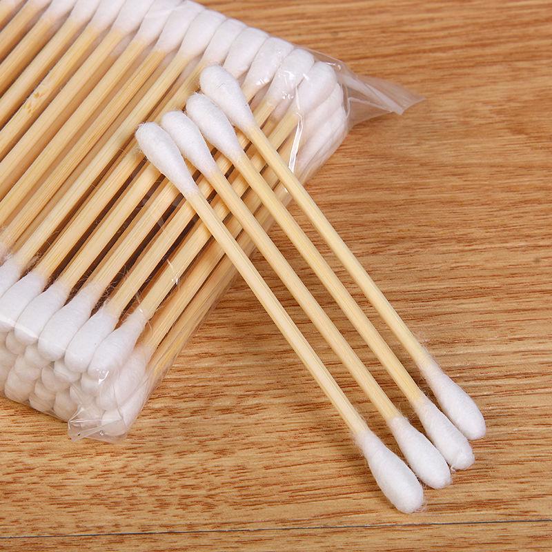 Double-Ended Disposable Cotton Swabs for Makeup Removal, Cleaning, Babies, and Household Use
