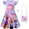 Girls Sleeveless Nightgown Milk Silk Summer Dress Flyaway Sleeve Kids Pajama Dress for Middle Big Girls