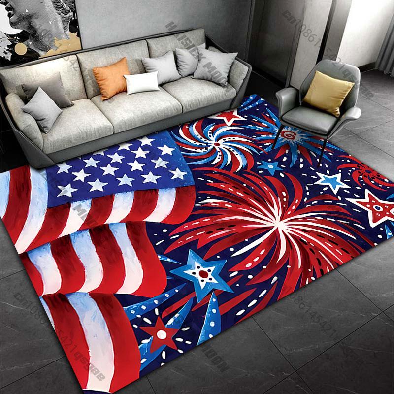 Celebration Patriotism American Flag Carpet Yoga Living Room Room Decor Children's Crawling Mat Doormat Area Rug