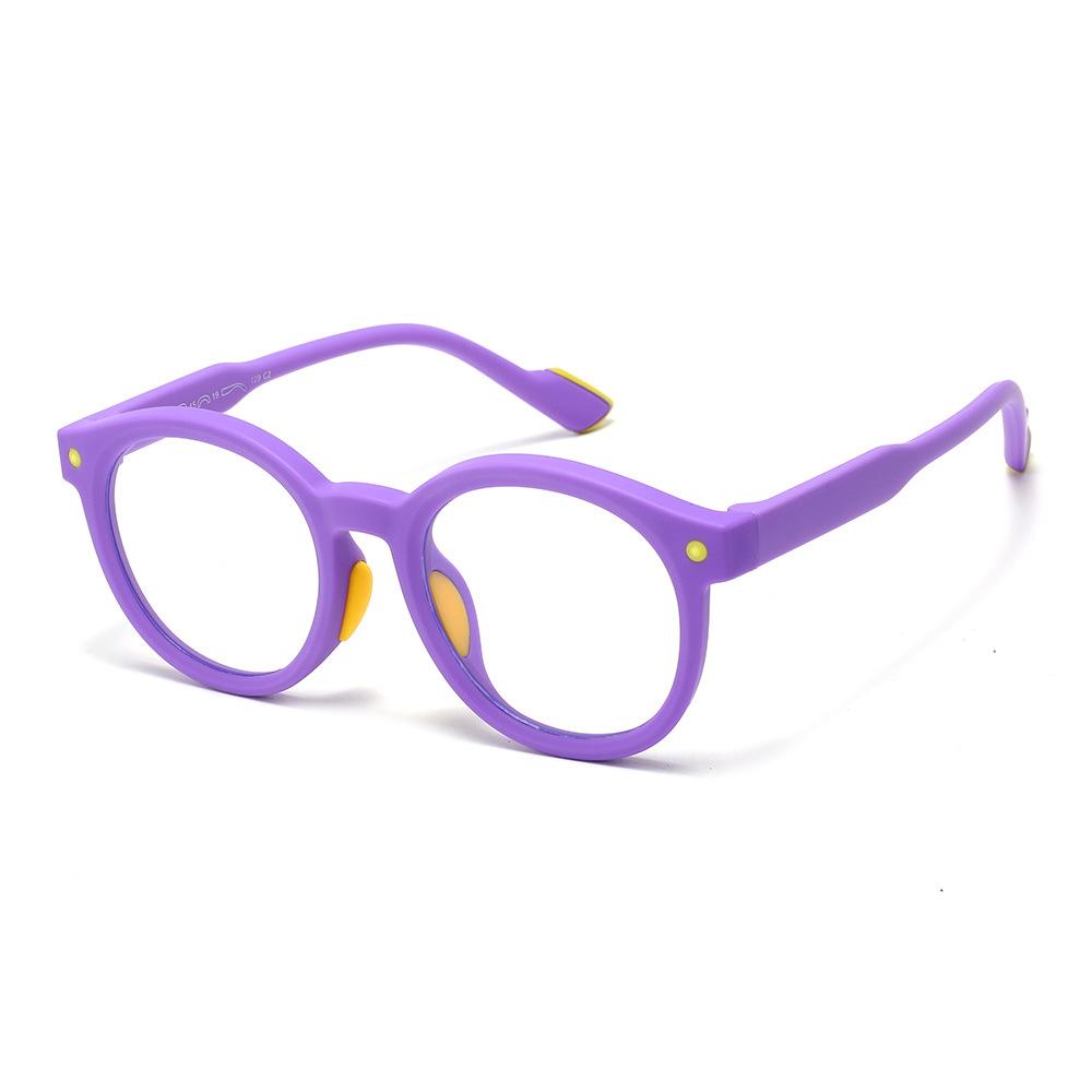 2026 Trendy Round Frame Professional Anti-Blue Light Glasses Ultra-Light Silicone Children's Frame Children's Headgear