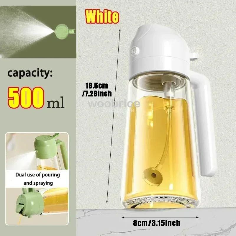 2 In 1 Kitchen Oil Spray Glass Oil Sprayer Bottle Multifunction Bottle Cooking BBQ Oil Dispensers Olive Oils Spray Kitchen Tool