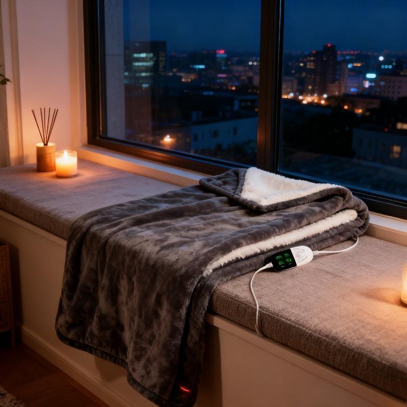 Electric Blanket Flannel Blanket Mattress Winter Machine Washable Double Layer Temperature Control Warmer Heated Throw Blanket