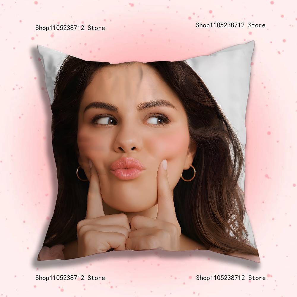 S-Selenas G-Gomez Pillowcase Pillowslip Cushion Plush Boys Girls Cartoon Anime Kawaii Decoration Kids Birthday Cute Gifts