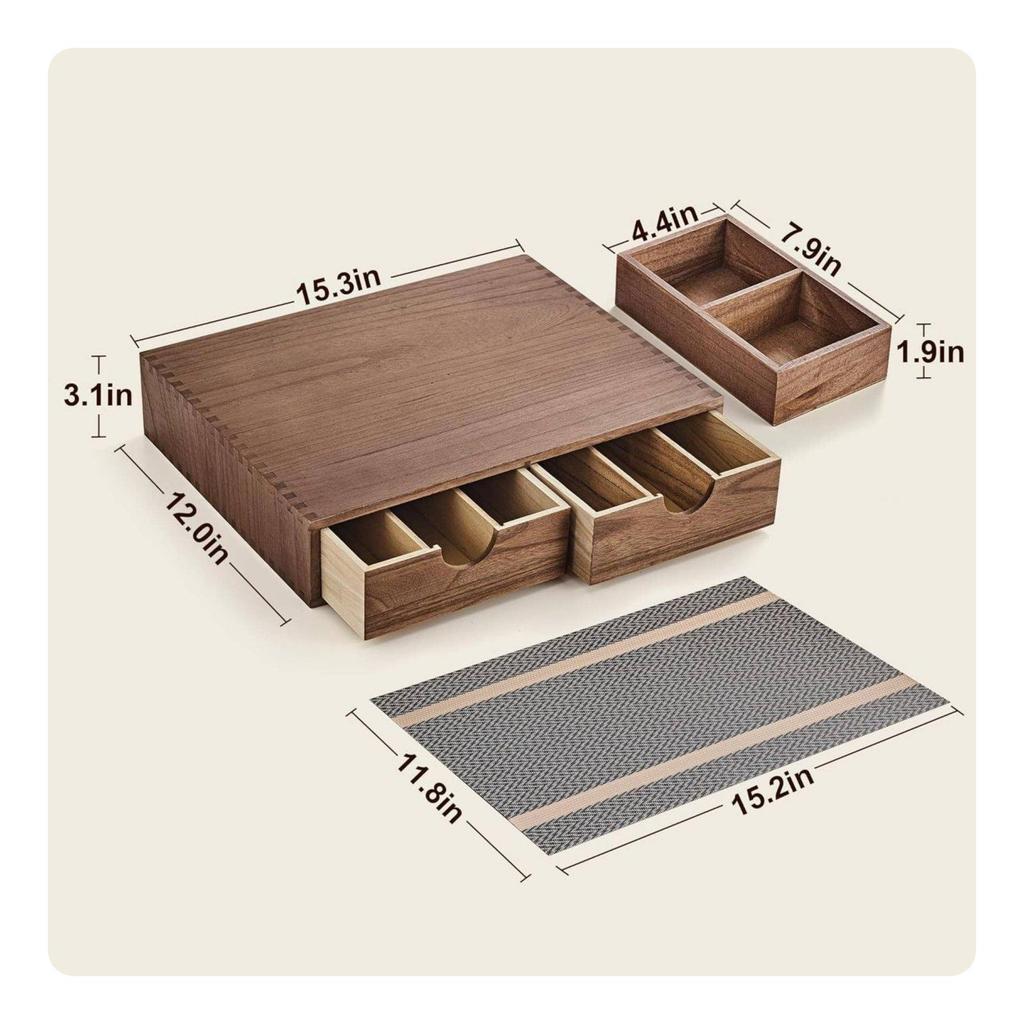 Brew Capsule Drawer Natural Wood Coffee Desktop Tidy