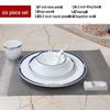 Elegant Blue Chinese Ceramic 4-Piece Dinnerware Set