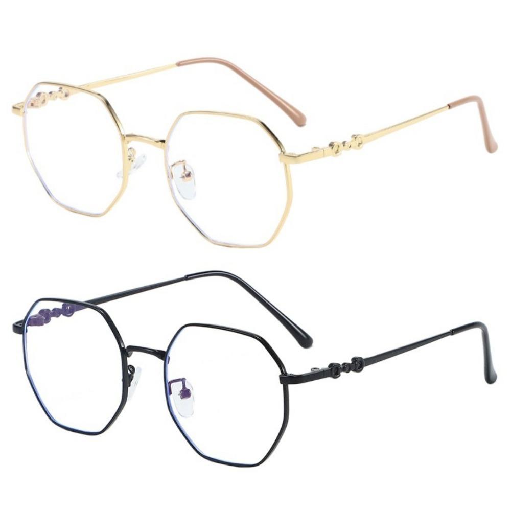 2PCS Anti Radiation Eyeglasses Polygon Frame Sunglasses for Men Women Computer Eyewear