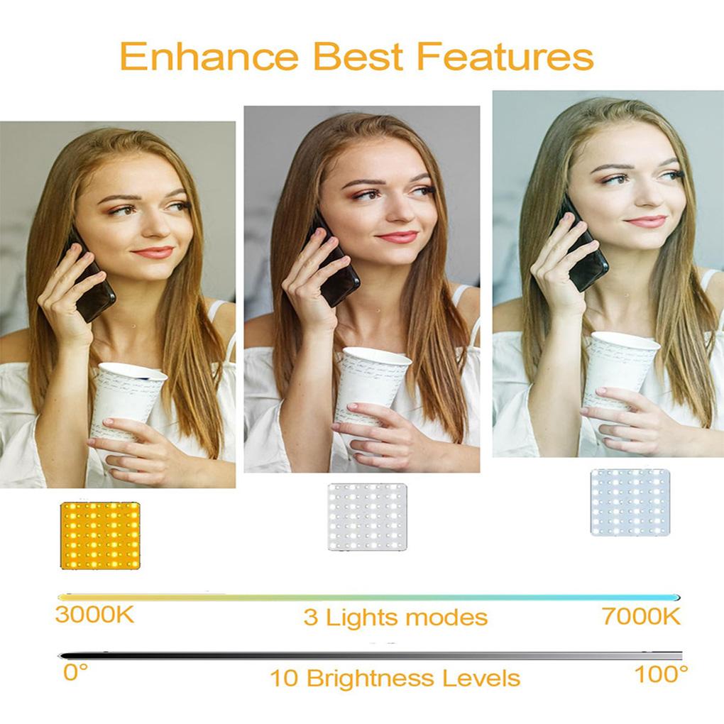Portable LED Selfie Light for iPhone for Samsung Mobile Phone Laptop Clip Rechargeable Flash Fill Photo Video Photography Lamp