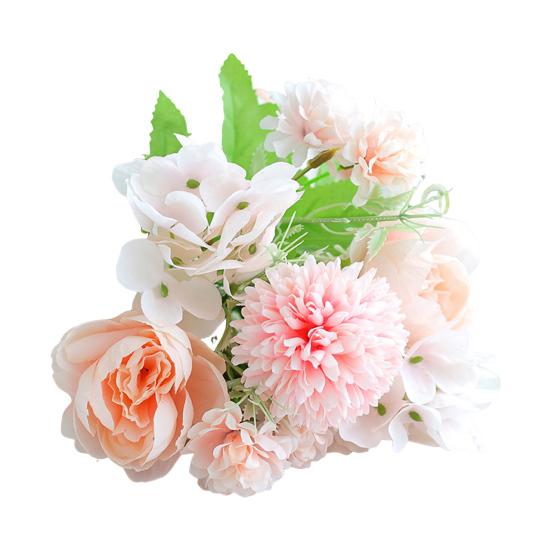 1/5/6Pcs Artificial Rose Bouquet 7 Fork Fake Silk Flower with Green Leaves Home Wedding Party Table Centerpiece Indoor Outdoor Faux Bloom Decoration