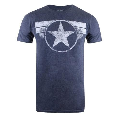 Captain America Mens Logo Heather T-Shirt