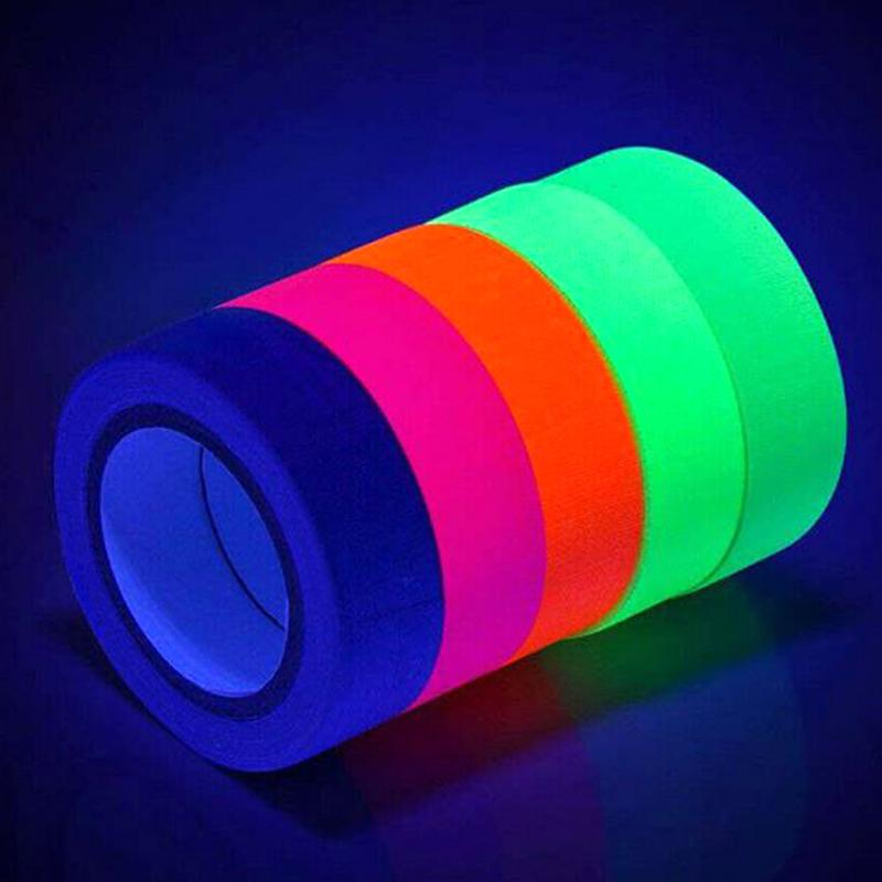 6Rolls Bandă reactivă UV Blacklight Bandă fluorescentă Glow In The Dark Neon Gaffer