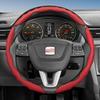 Suitable for Seat Steering Wheel Cover, Wave-Shaped Sporty Design, Breathable Leather, Segmented Anti-Slip Sweat-Absorbing Protective