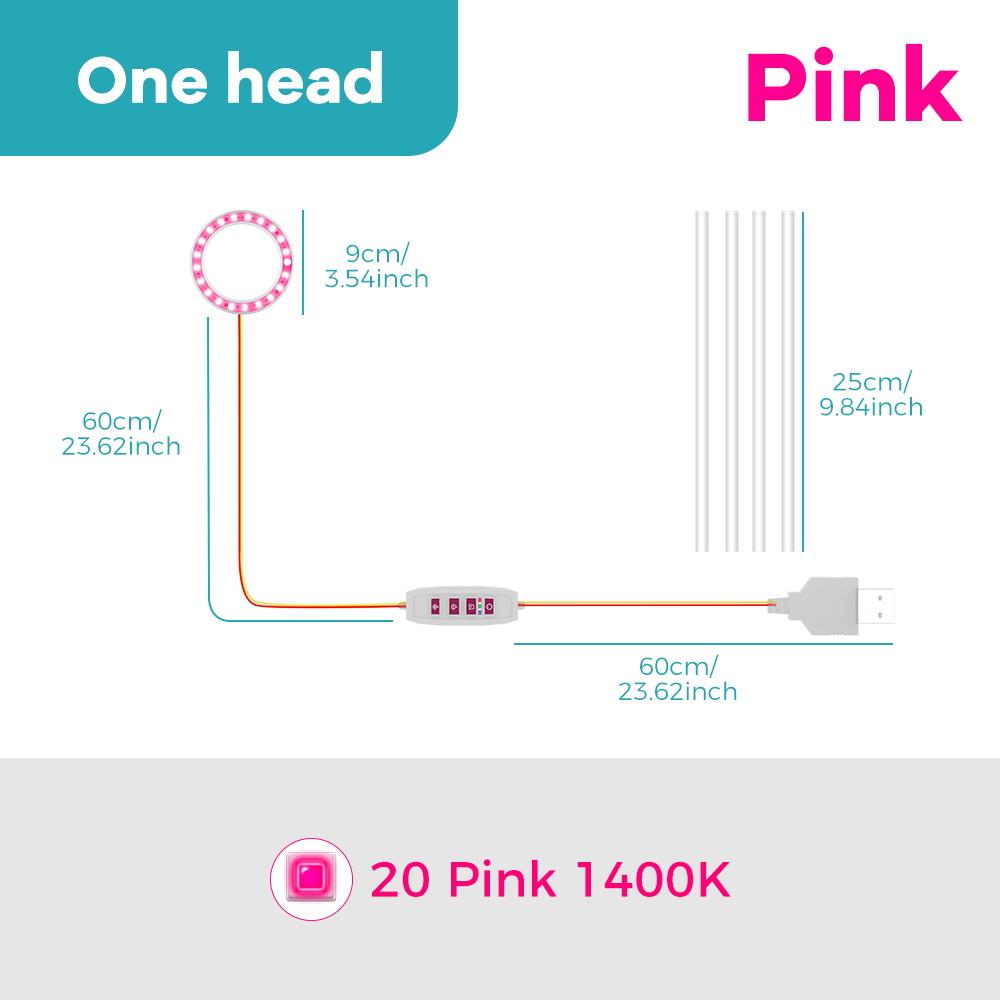 LED Plant Grow Light USB 5V Full Spectrum Hydroponic Dimmable Timer Auto On/Off Cactus Flowers Succulent Growth Cultivation Lamp