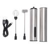 USB Rechargeable Milk Frother Hanheld Stainless Steel Portable Hand Frother Wand Drink Mixer Egg Beater