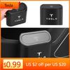 Car Sticker Tesla Car Trash Can Auto Organizer Storage Bag Car Garbage Bin For Tesla Model 3 Model X S 2016-2020 Decals TM3 TMX