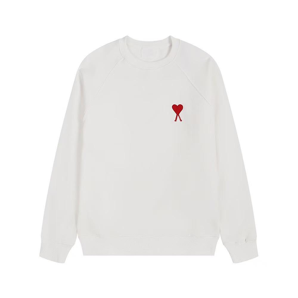 Autumn/Winter Unisex Streetwear Heart Embroidery Crewneck Sweatshirt