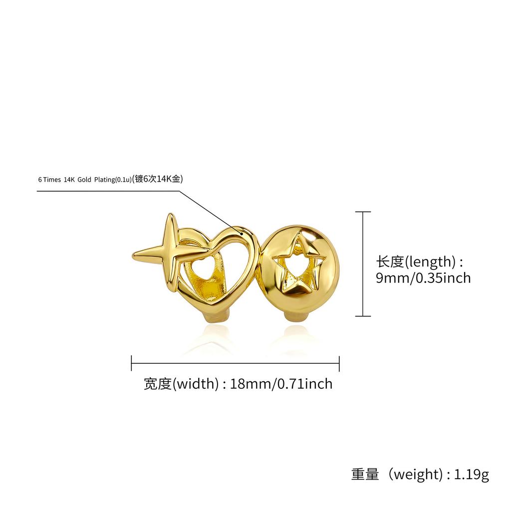 Hip-Hop Star Braces Hollow Smooth Electroplated Braces Gold Teeth Christmas Personalized Teeth Accessories