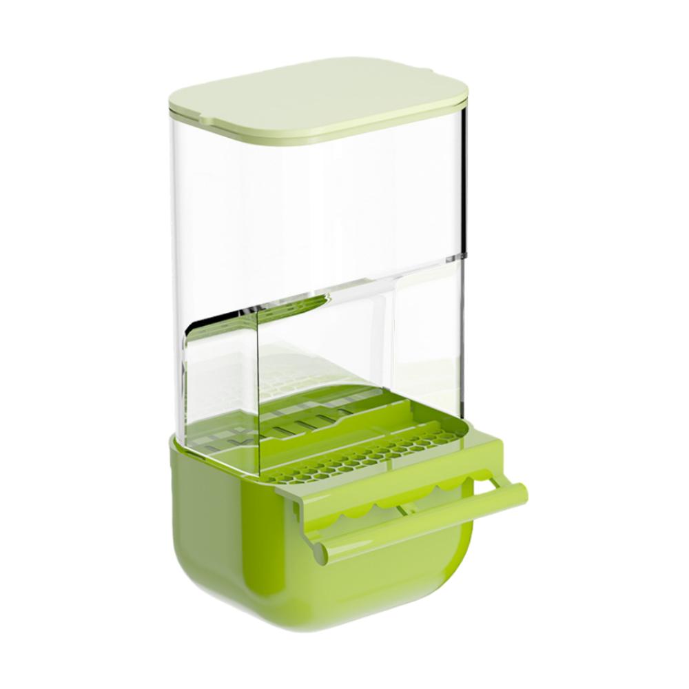 

New Automatic Parrot Feeder Large Capacity Transparent Bird Feeding Tool Cage Mount Anti-Spill Pet Food Tray Pet Supplies зелений