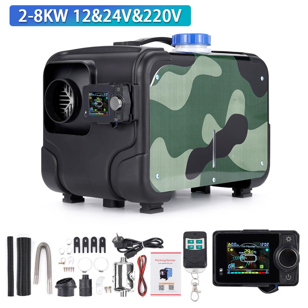 Parking Heater Set Horizontal Camouflage Model 12v 24V 220V Universal 2-8KW With Bluetooth Function And voice Playback Function